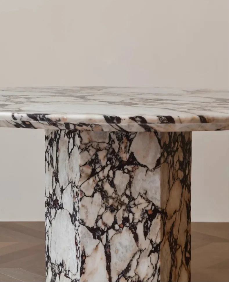 Marble round dining table  luxury modern simplicity