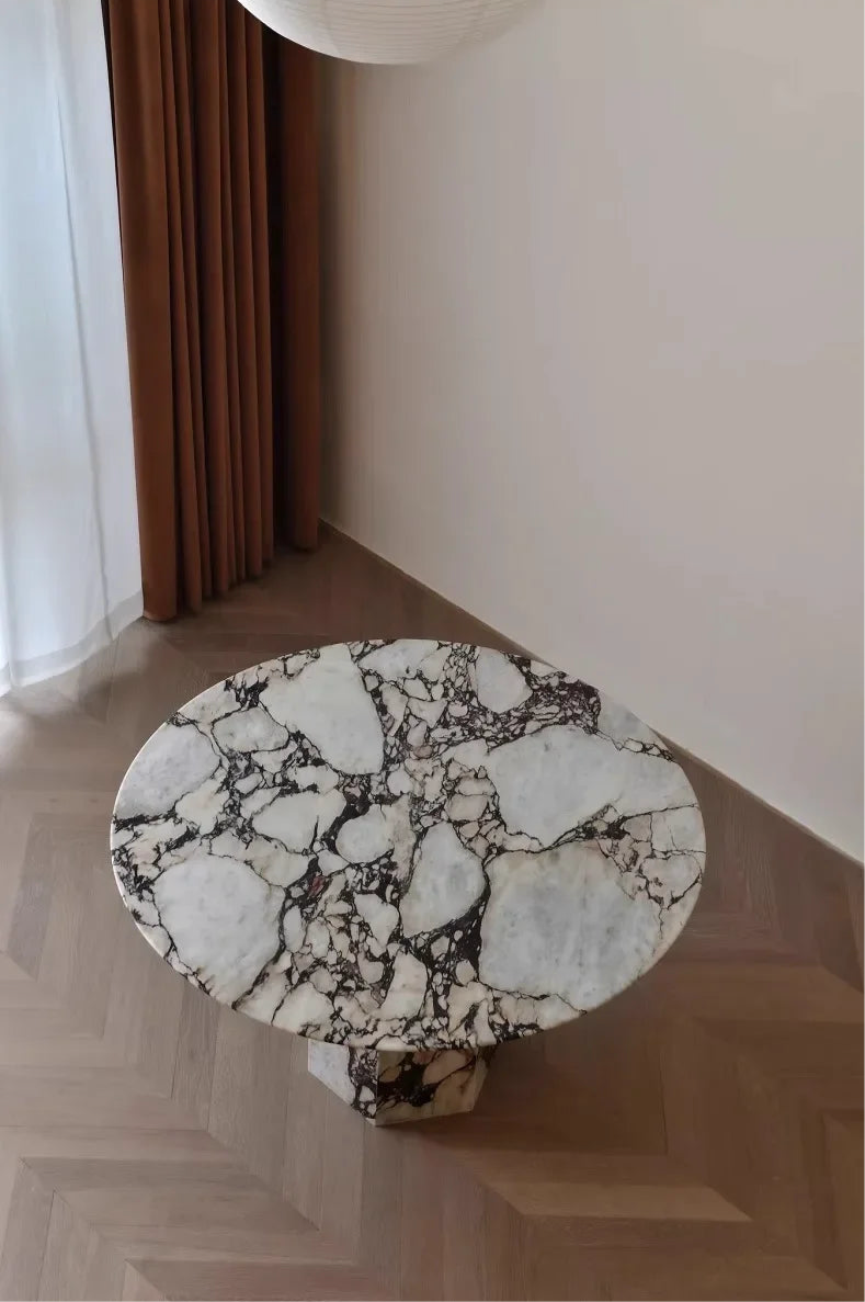 Marble round dining table  luxury modern simplicity