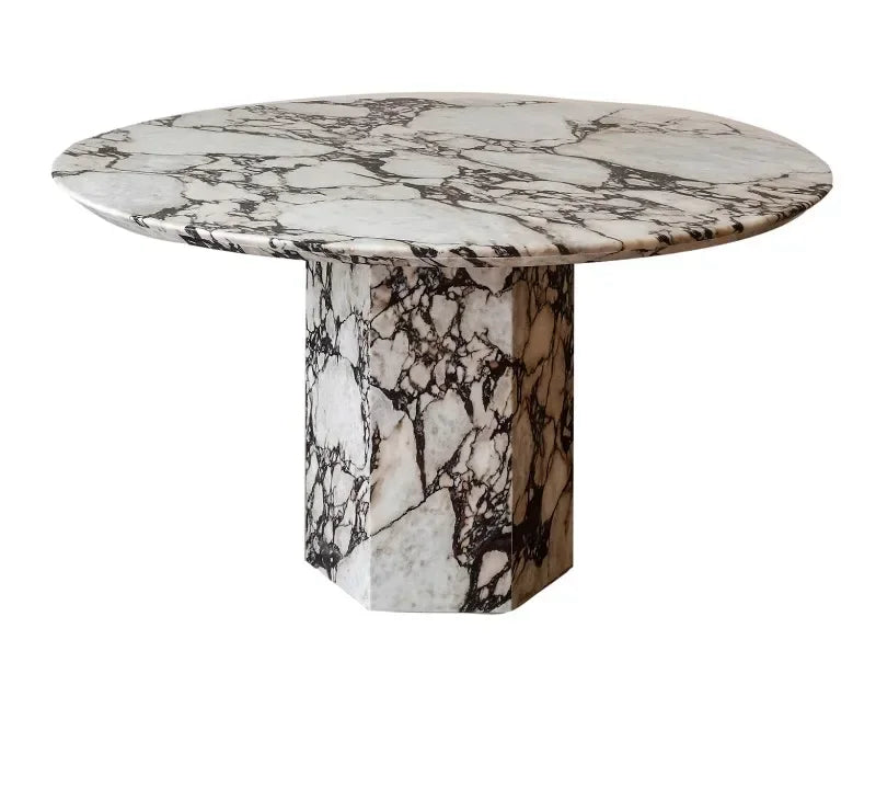 Marble round dining table  luxury modern simplicity