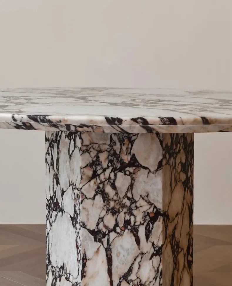 Marble round dining table  luxury modern simplicity