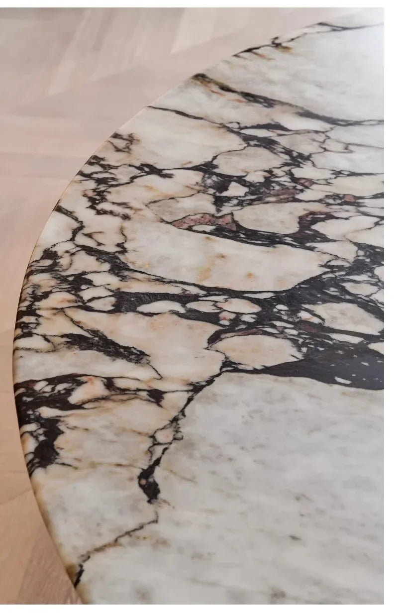 Marble round dining table  luxury modern simplicity