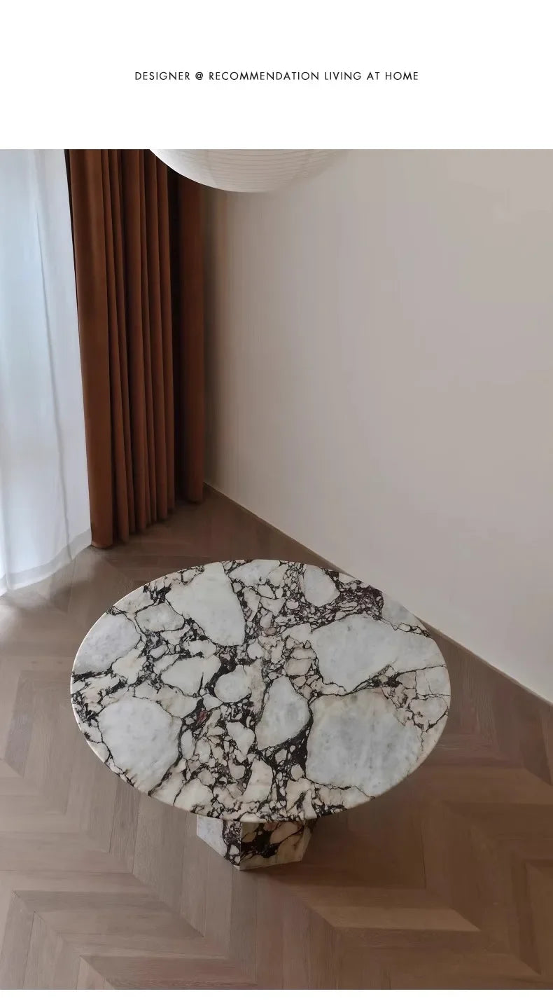 Marble round dining table  luxury modern simplicity