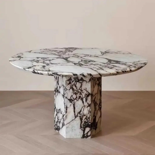 Marble round dining table  luxury modern simplicity