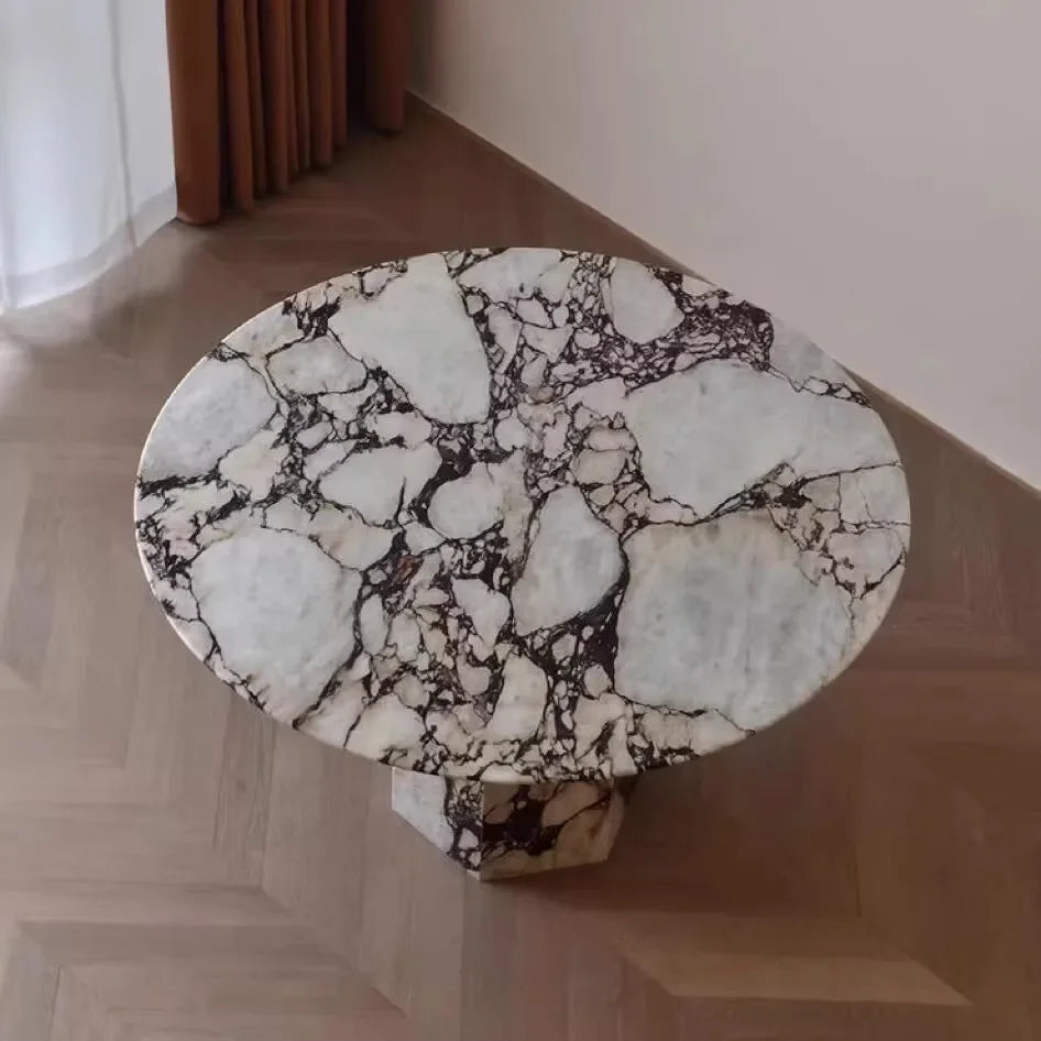 Marble round dining table  luxury modern simplicity