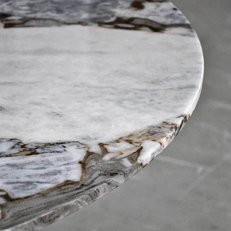 Marble round dining table  luxury modern simplicity